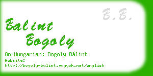 balint bogoly business card
